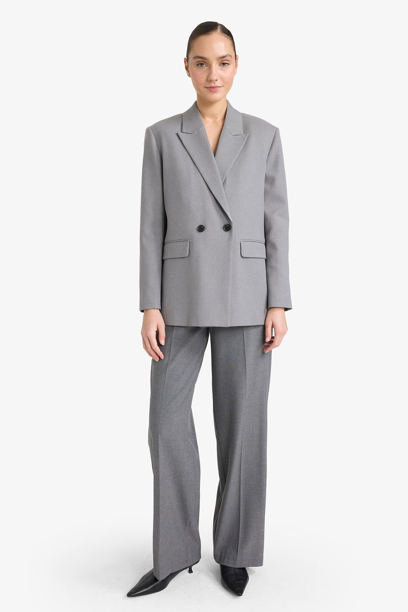 DeFacto Grey Woman Oversize Fit Blazer Casual - Image 2